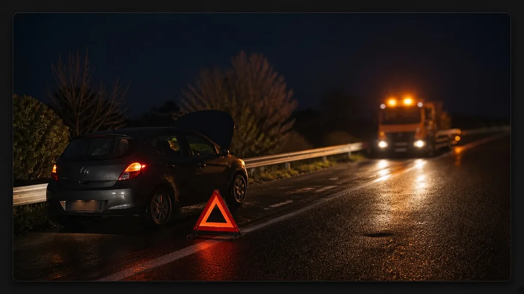 Carte guide nationale : triangle de signalisation sur bande d’arrêt ornaise