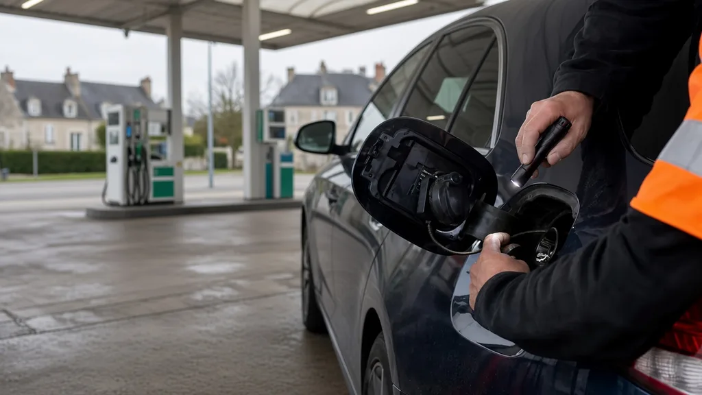 FAQ erreur de carburant à Alençon : pistolet près de la trappe à carburant